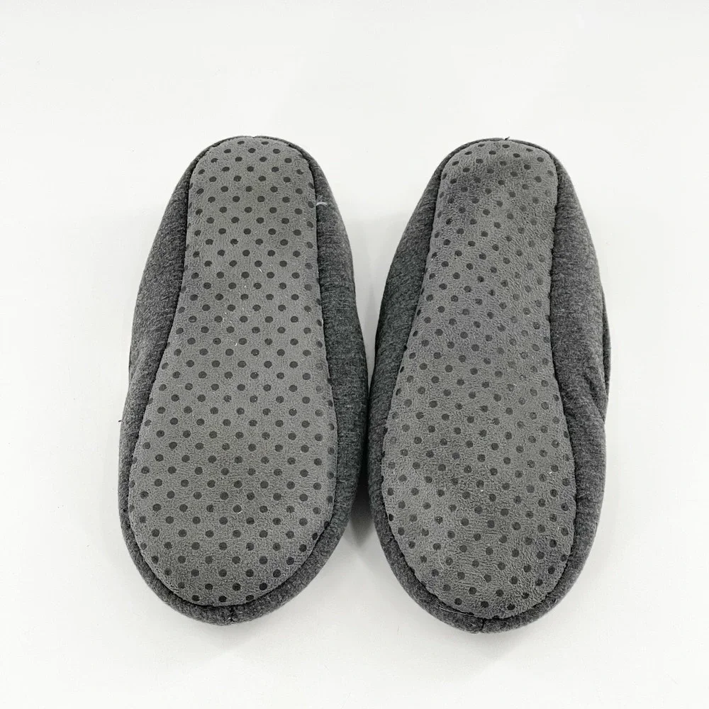 Target Boy Girl Faux‎ Fur Lining Moccasins Slippers Shoes Grey Medium 2-3